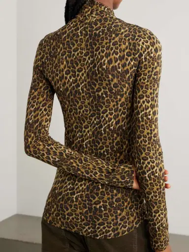 Isabel Marant Joyela Leopard-print Stretch-mesh Turtleneck Top - FR 34 | Thumbnail 3 Isabel Marant Joyela Leopard-print Stretch-mesh Turtleneck Top - FR 34 | Thumbnail 3