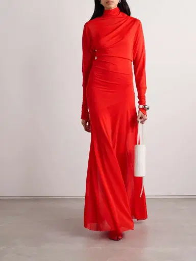 Proenza Schouler Paula Draped Jersey Turtleneck Maxi Dress | Thumbnail 2 Proenza Schouler Paula Draped Jersey Turtleneck Maxi Dress | Thumbnail 2