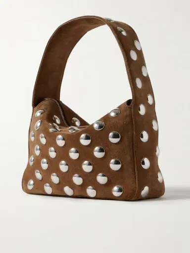 Khaite Elena Small Studded Suede Shoulder Bag | Thumbnail 3 Khaite Elena Small Studded Suede Shoulder Bag | Thumbnail 3