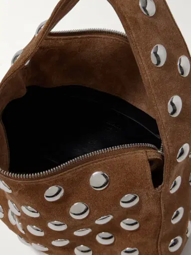 Khaite Elena Small Studded Suede Shoulder Bag | Thumbnail 5 Khaite Elena Small Studded Suede Shoulder Bag | Thumbnail 5