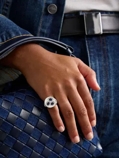 Bleue Burnham Chloroplast Recycled Silver And Laboratory-grown Sapphire Ring | Thumbnail 2 Bleue Burnham Chloroplast Recycled Silver And Laboratory-grown Sapphire Ring | Thumbnail 2