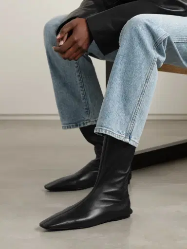 TOTEME The Sock Leather Ankle Boots | Thumbnail 2 TOTEME The Sock Leather Ankle Boots | Thumbnail 2