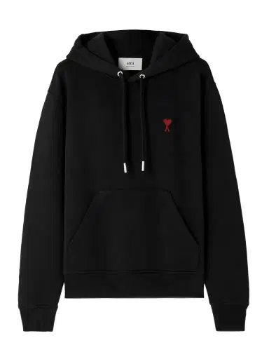 AMI PARIS Embroidered Cotton-blend Jersey Hoodie | Thumbnail 1 AMI PARIS Embroidered Cotton-blend Jersey Hoodie | Thumbnail 1