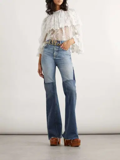 Chloé Ruffled Corded Lace Blouse | Thumbnail 2 Chloé Ruffled Corded Lace Blouse | Thumbnail 2