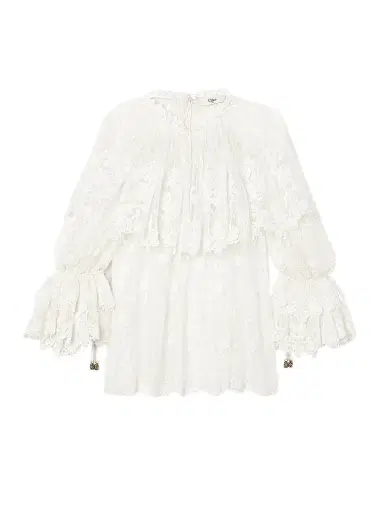 Chloé Ruffled Corded Lace Blouse | Thumbnail 1 Chloé Ruffled Corded Lace Blouse | Thumbnail 1