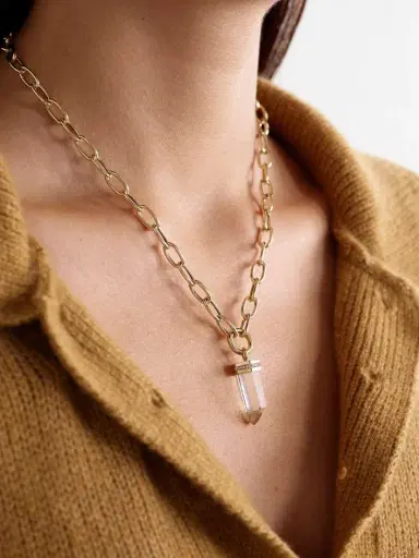 JIA JIA Jumbo 14-karat Gold, Quartz And Diamond Necklace | Thumbnail 2 JIA JIA Jumbo 14-karat Gold, Quartz And Diamond Necklace | Thumbnail 2