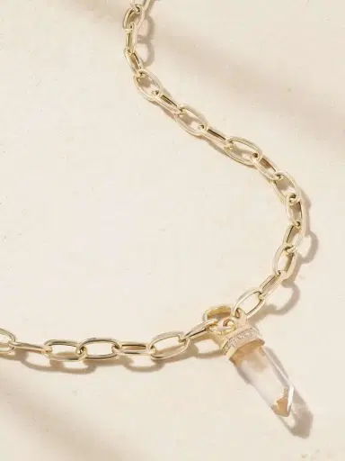 JIA JIA Jumbo 14-karat Gold, Quartz And Diamond Necklace | Thumbnail 4 JIA JIA Jumbo 14-karat Gold, Quartz And Diamond Necklace | Thumbnail 4
