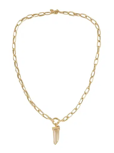 JIA JIA Jumbo 14-karat Gold, Quartz And Diamond Necklace | Thumbnail 1 JIA JIA Jumbo 14-karat Gold, Quartz And Diamond Necklace | Thumbnail 1