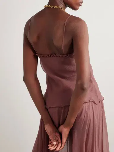Chloé Ruffled Silk-crepon Camisole | Thumbnail 4 Chloé Ruffled Silk-crepon Camisole | Thumbnail 4