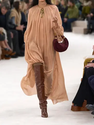 Chloé Pleated Silk-georgette Midi Dress | Thumbnail 5 Chloé Pleated Silk-georgette Midi Dress | Thumbnail 5