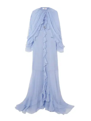 Chloé Cape-effect Open-back Ruffled Silk-crepon Gown | Thumbnail 1 Chloé Cape-effect Open-back Ruffled Silk-crepon Gown | Thumbnail 1