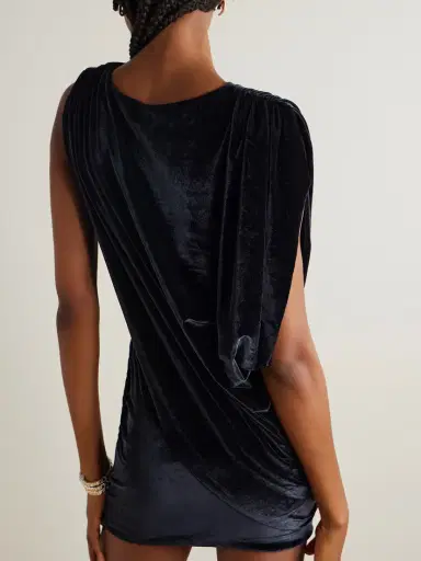 Maygel Coronel Ricaurte Draped Stretch-velvet Mini Dress | Thumbnail 3 Maygel Coronel Ricaurte Draped Stretch-velvet Mini Dress | Thumbnail 3
