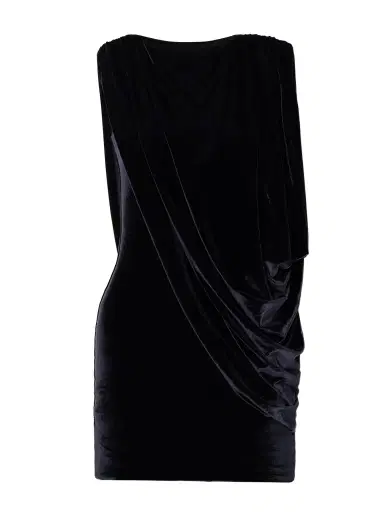 Maygel Coronel Ricaurte Draped Stretch-velvet Mini Dress | Thumbnail 1 Maygel Coronel Ricaurte Draped Stretch-velvet Mini Dress | Thumbnail 1