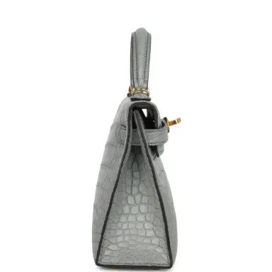 HERMÈS Hermes Kelly Sellier 20 Gris Ciment Matte Alligator Gold Hardware | Thumbnail 3 HERMÈS Hermes Kelly Sellier 20 Gris Ciment Matte Alligator Gold Hardware | Thumbnail 3