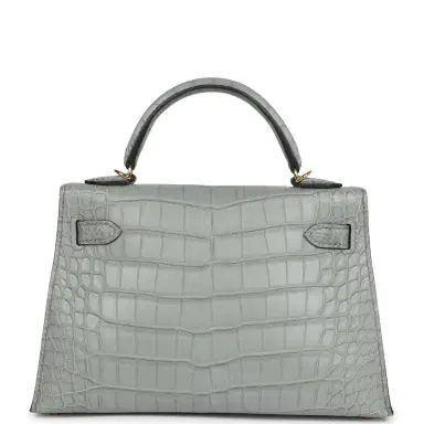 HERMÈS Hermes Kelly Sellier 20 Gris Ciment Matte Alligator Gold Hardware | Thumbnail 4 HERMÈS Hermes Kelly Sellier 20 Gris Ciment Matte Alligator Gold Hardware | Thumbnail 4