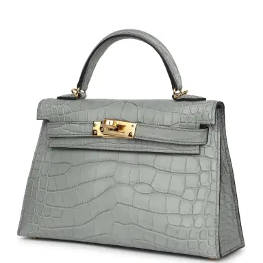 HERMÈS Hermes Kelly Sellier 20 Gris Ciment Matte Alligator Gold Hardware | Thumbnail 5 HERMÈS Hermes Kelly Sellier 20 Gris Ciment Matte Alligator Gold Hardware | Thumbnail 5