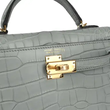 HERMÈS Hermes Kelly Sellier 20 Gris Ciment Matte Alligator Gold Hardware | Thumbnail 7 HERMÈS Hermes Kelly Sellier 20 Gris Ciment Matte Alligator Gold Hardware | Thumbnail 7