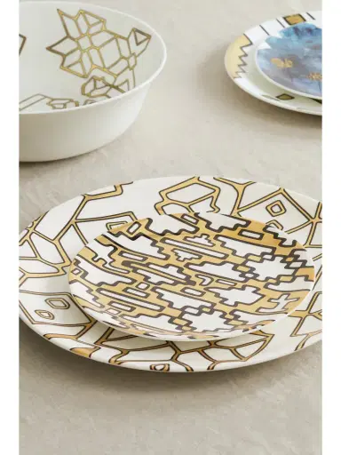 NIMEROLOGY Here Comes The Sun 31cm Gold-plated Bone China Charger Plate | Thumbnail 2 NIMEROLOGY Here Comes The Sun 31cm Gold-plated Bone China Charger Plate | Thumbnail 2