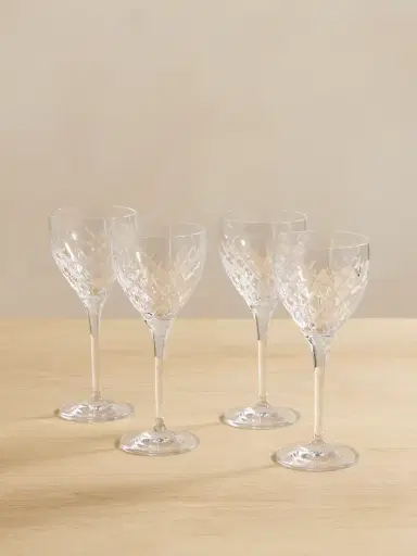 Soho Home Barwell Set Of Four Cut Crystal Red Wine Glasses | Thumbnail 1 Soho Home Barwell Set Of Four Cut Crystal Red Wine Glasses | Thumbnail 1