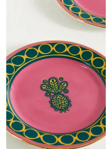 La DoubleJ Set Of Two Gold-plated Porcelain Dessert Plates | Thumbnail 4 La DoubleJ Set Of Two Gold-plated Porcelain Dessert Plates | Thumbnail 4
