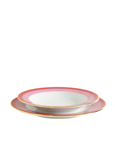 La DoubleJ Gold-plated Porcelain Soup And Dinner Plate Set | Thumbnail 1 La DoubleJ Gold-plated Porcelain Soup And Dinner Plate Set | Thumbnail 1
