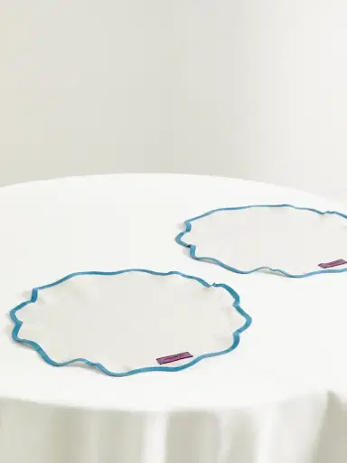 La DoubleJ Set Of Two Scalloped Cotton-blend Placemats | Thumbnail 1 La DoubleJ Set Of Two Scalloped Cotton-blend Placemats | Thumbnail 1
