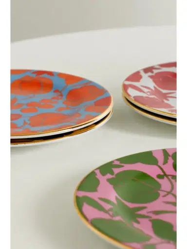 La DoubleJ Set Of Six Gold-plated Porcelain Dessert Plates | Thumbnail 3 La DoubleJ Set Of Six Gold-plated Porcelain Dessert Plates | Thumbnail 3