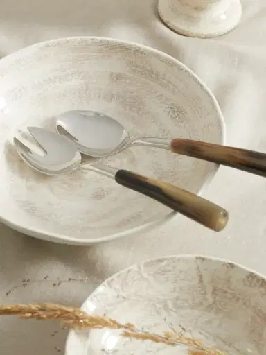 Brunello Cucinelli Set Of Two Silver And Horn Serving Spoons | Thumbnail 2 Brunello Cucinelli Set Of Two Silver And Horn Serving Spoons | Thumbnail 2