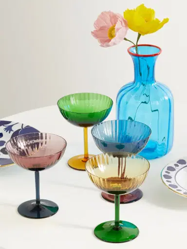 La DoubleJ Rainbow Set Of Four Murano Glass Champagne Coupes | Thumbnail 2 La DoubleJ Rainbow Set Of Four Murano Glass Champagne Coupes | Thumbnail 2
