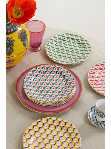 La DoubleJ Set Of Six Gold-plated Porcelain Dessert Plates | Thumbnail 2 La DoubleJ Set Of Six Gold-plated Porcelain Dessert Plates | Thumbnail 2