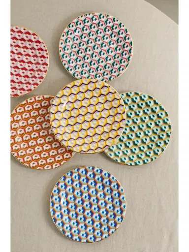 La DoubleJ Set Of Six Gold-plated Porcelain Dessert Plates | Thumbnail 4 La DoubleJ Set Of Six Gold-plated Porcelain Dessert Plates | Thumbnail 4