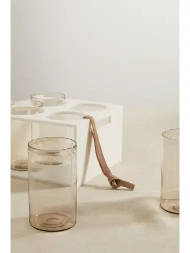 Brunello Cucinelli Set Of Four Water Glasses With Krion Holder | Thumbnail 3 Brunello Cucinelli Set Of Four Water Glasses With Krion Holder | Thumbnail 3