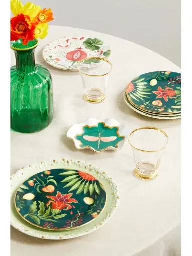 La DoubleJ Set Of Two Gold-plated Porcelain Dessert Plates | Thumbnail 2 La DoubleJ Set Of Two Gold-plated Porcelain Dessert Plates | Thumbnail 2