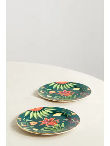 La DoubleJ Set Of Two Gold-plated Porcelain Dessert Plates | Thumbnail 3 La DoubleJ Set Of Two Gold-plated Porcelain Dessert Plates | Thumbnail 3
