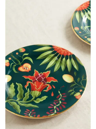 La DoubleJ Set Of Two Gold-plated Porcelain Dessert Plates | Thumbnail 4 La DoubleJ Set Of Two Gold-plated Porcelain Dessert Plates | Thumbnail 4