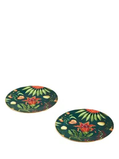 La DoubleJ Set Of Two Gold-plated Porcelain Dessert Plates | Thumbnail 1 La DoubleJ Set Of Two Gold-plated Porcelain Dessert Plates | Thumbnail 1