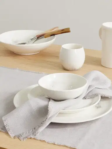 Brunello Cucinelli Frayed Linen Placemat And Napkin Set | Thumbnail 2 Brunello Cucinelli Frayed Linen Placemat And Napkin Set | Thumbnail 2