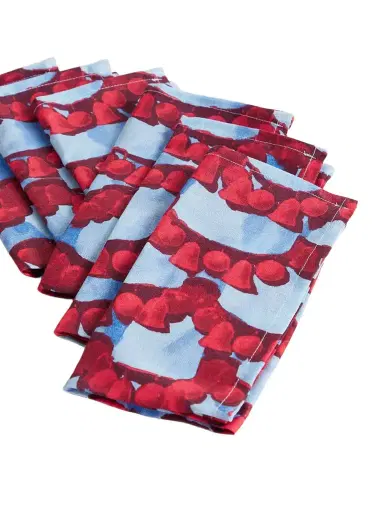 La DoubleJ Set Of Six Printed Linen Napkins | Thumbnail 1 La DoubleJ Set Of Six Printed Linen Napkins | Thumbnail 1
