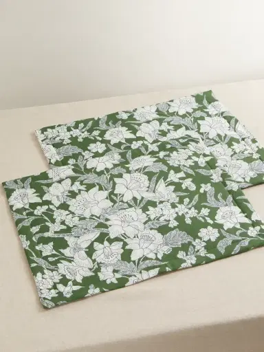 La DoubleJ Set Of Two Floral-print Linen Placemats | Thumbnail 1 La DoubleJ Set Of Two Floral-print Linen Placemats | Thumbnail 1