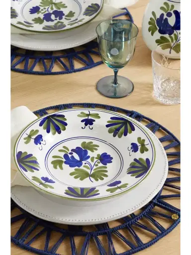 Cabana Blossom Set Of Four Painted Ceramic Soup Plates | Thumbnail 2 Cabana Blossom Set Of Four Painted Ceramic Soup Plates | Thumbnail 2