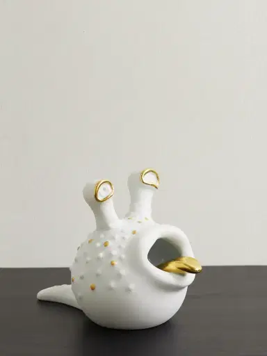 L'Objet + Haas Brothers Grand Gold-plated Porcelain Ashtray | Thumbnail 1 L'Objet + Haas Brothers Grand Gold-plated Porcelain Ashtray | Thumbnail 1