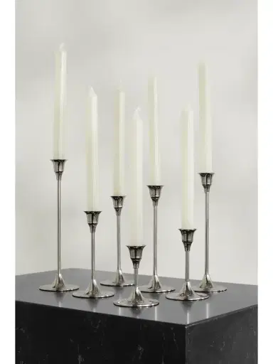 Fourth Street Set Of Seven Nickel Candlesticks | Thumbnail 2 Fourth Street Set Of Seven Nickel Candlesticks | Thumbnail 2
