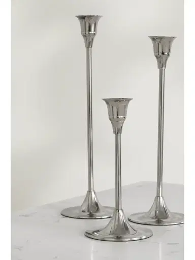 Fourth Street Set Of Seven Nickel Candlesticks | Thumbnail 3 Fourth Street Set Of Seven Nickel Candlesticks | Thumbnail 3
