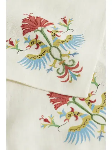 Cabana Benaki Set Of Two Embroidered Printed Linen Placemats | Thumbnail 3 Cabana Benaki Set Of Two Embroidered Printed Linen Placemats | Thumbnail 3