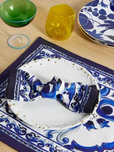 Dolce & Gabbana Printed Linen Placemat And Napkin Set | Thumbnail 2 Dolce & Gabbana Printed Linen Placemat And Napkin Set | Thumbnail 2