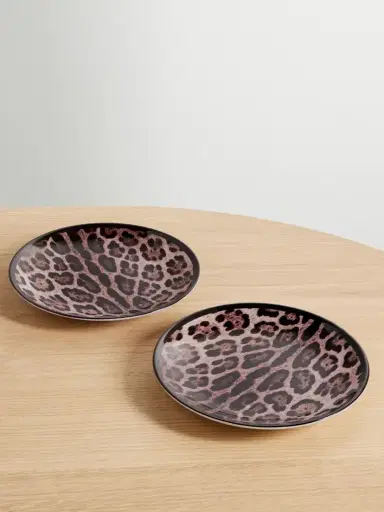 Dolce & Gabbana Set Of Two Leopard-print Porcelain Plates | Thumbnail 1 Dolce & Gabbana Set Of Two Leopard-print Porcelain Plates | Thumbnail 1