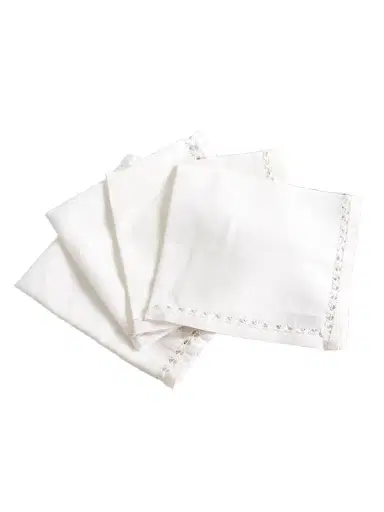 Gohar World Set Of Four Lace-trimmed Cotton And Linen-blend Napkins | Thumbnail 1 Gohar World Set Of Four Lace-trimmed Cotton And Linen-blend Napkins | Thumbnail 1