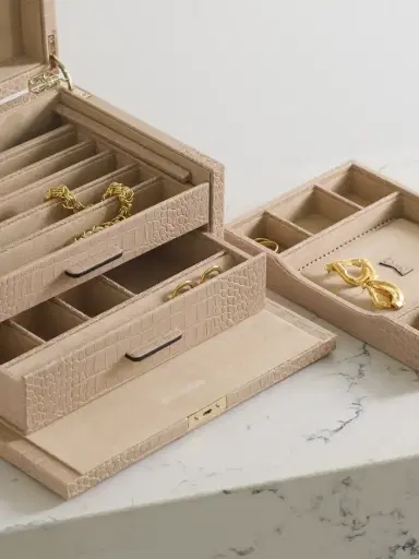 Smythson Mara Croc-effect Leather Jewelry Box | Thumbnail 2 Smythson Mara Croc-effect Leather Jewelry Box | Thumbnail 2