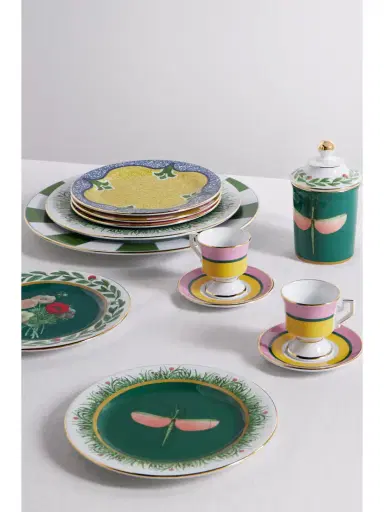 La DoubleJ Set Of Six 20cm Gold-plated Porcelain Dessert Plates | Thumbnail 2 La DoubleJ Set Of Six 20cm Gold-plated Porcelain Dessert Plates | Thumbnail 2