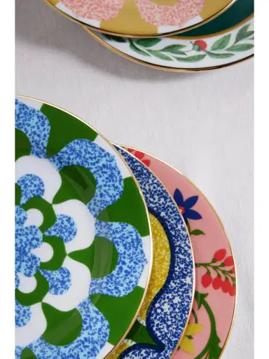 La DoubleJ Set Of Six 20cm Gold-plated Porcelain Dessert Plates | Thumbnail 3 La DoubleJ Set Of Six 20cm Gold-plated Porcelain Dessert Plates | Thumbnail 3